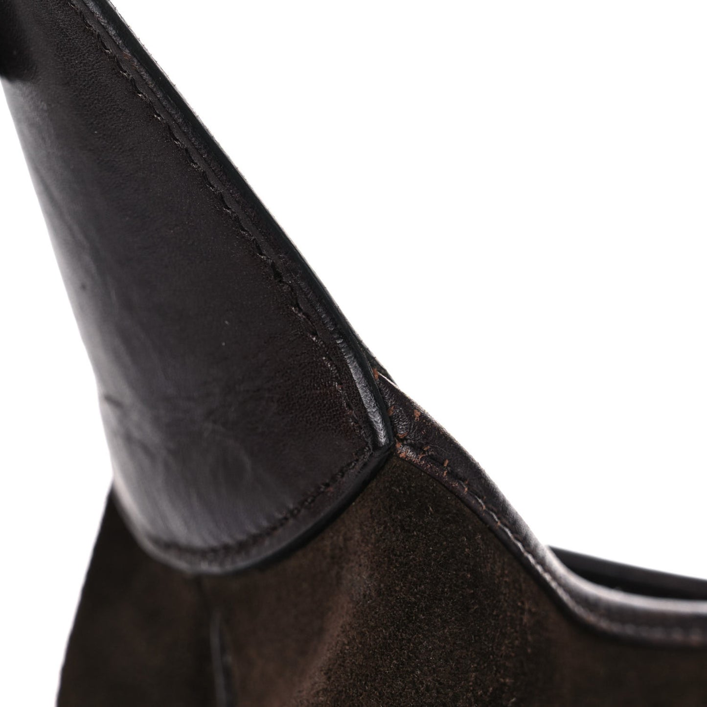 Suede Web Small Jackie O Hobo Dark Brown