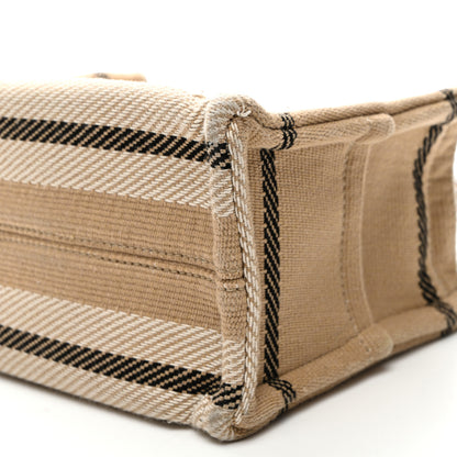 Celine Stripe Triomphe Small Cabas Beige Black 9 of 11