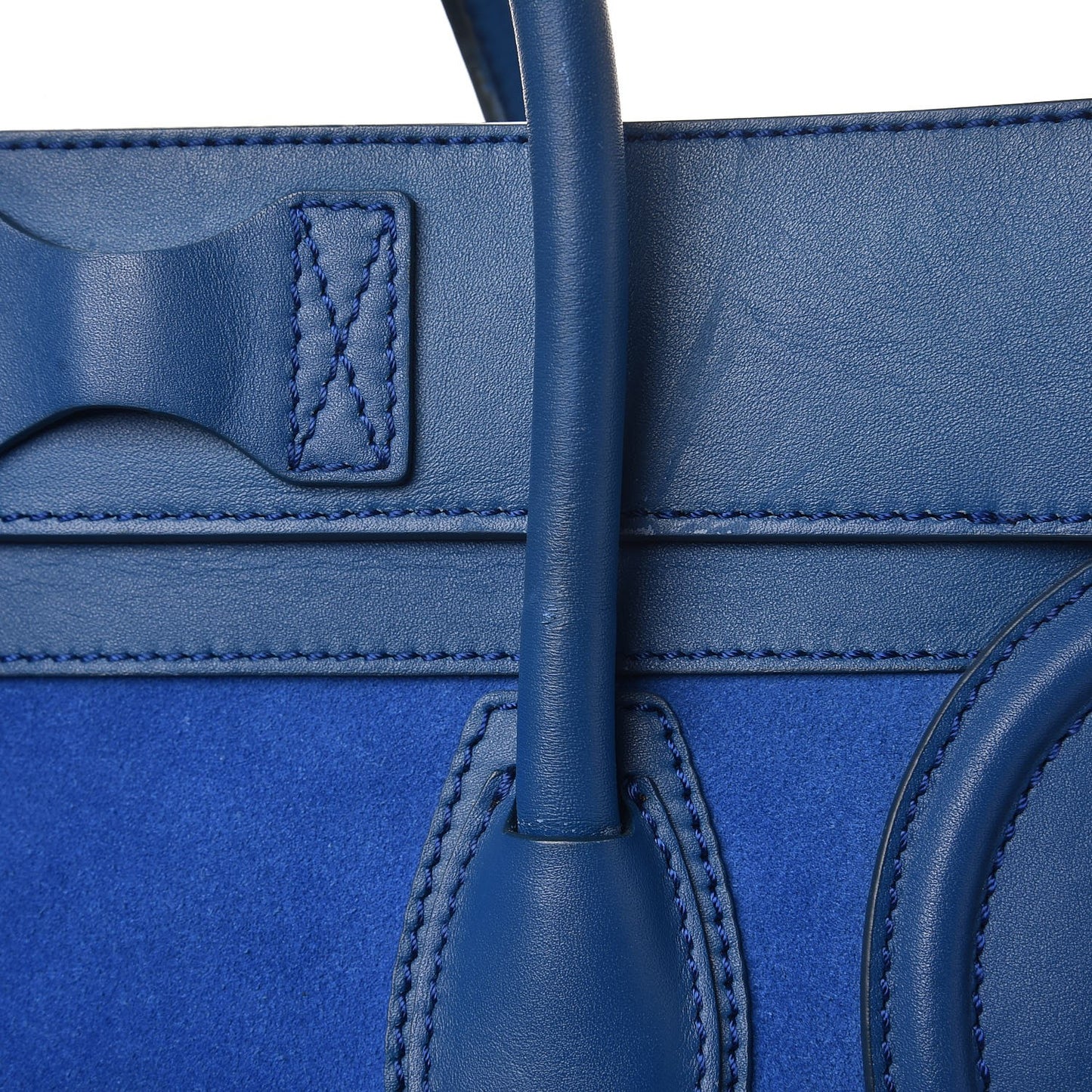 Smooth Calfskin Suede Mini Luggage Royal Blue