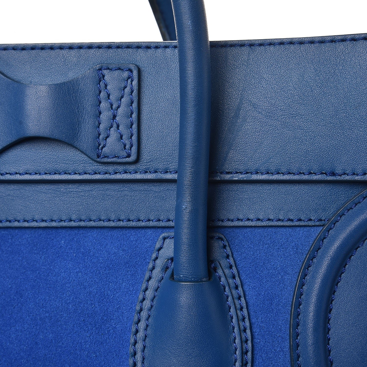 Celine Smooth Calfskin Suede Mini Luggage Royal Blue 14 of 19