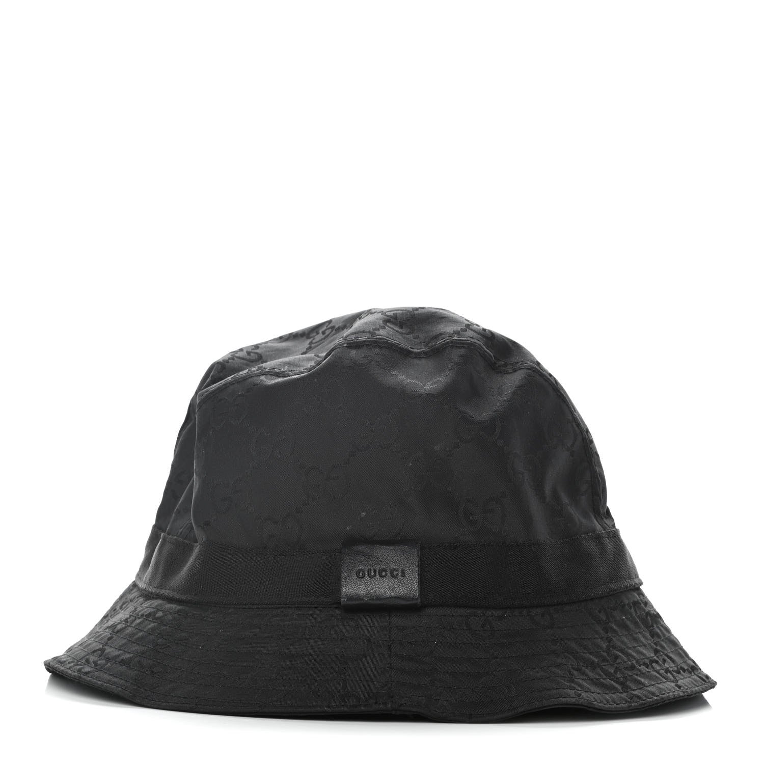 Gucci Nylon Lapin Fur Monogram Bucket Hat L Black 2 of 8