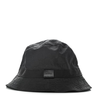 Gucci Nylon Lapin Fur Monogram Bucket Hat L Black 2 of 8