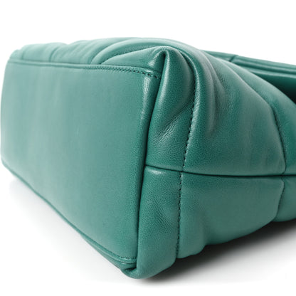 Saint Laurent Lambskin Quilted Small Loulou Puffer Monogram Chain Satchel Green Field 10 of 10