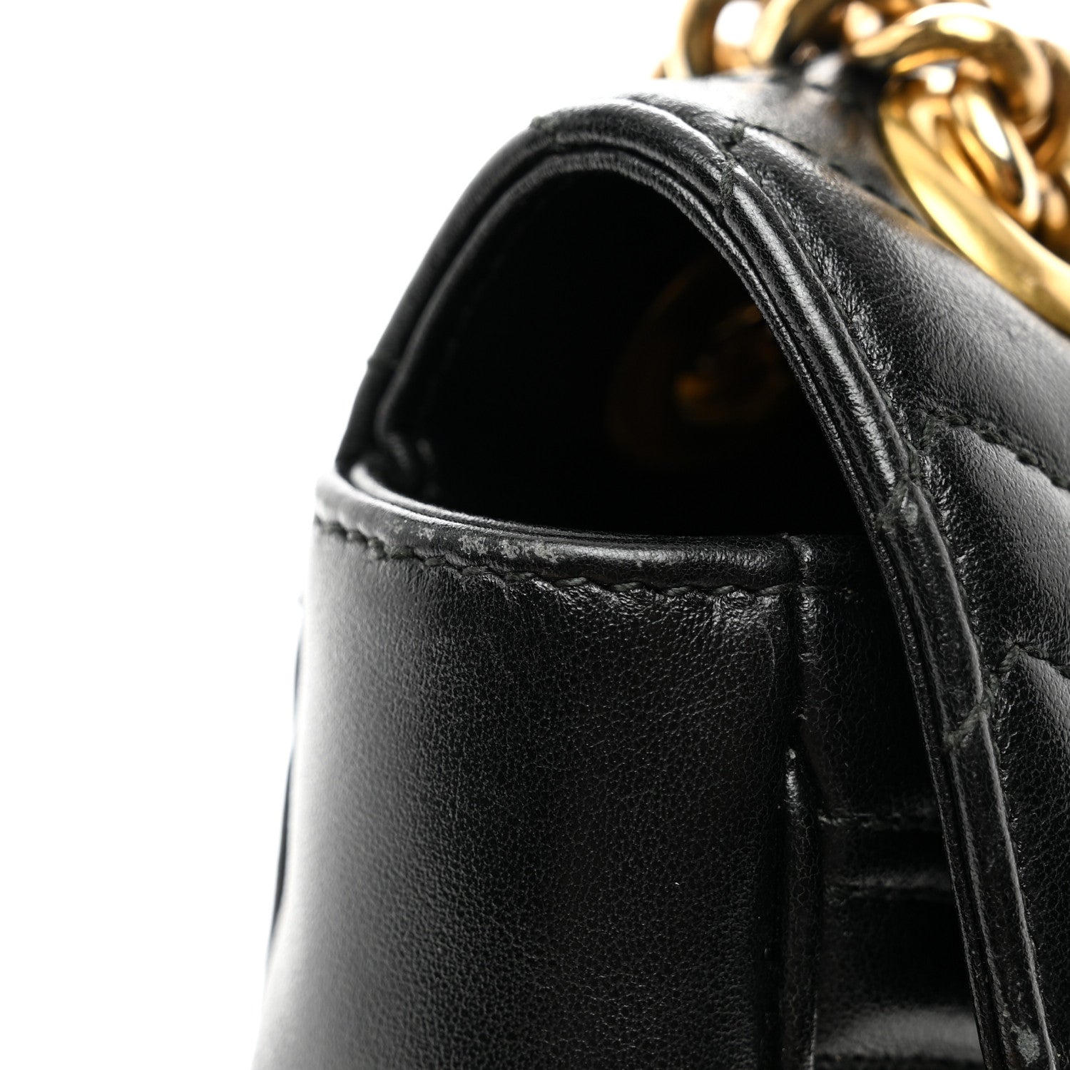 Gucci Calfskin Matelasse Small GG Marmont Shoulder Bag Black 11 of 14