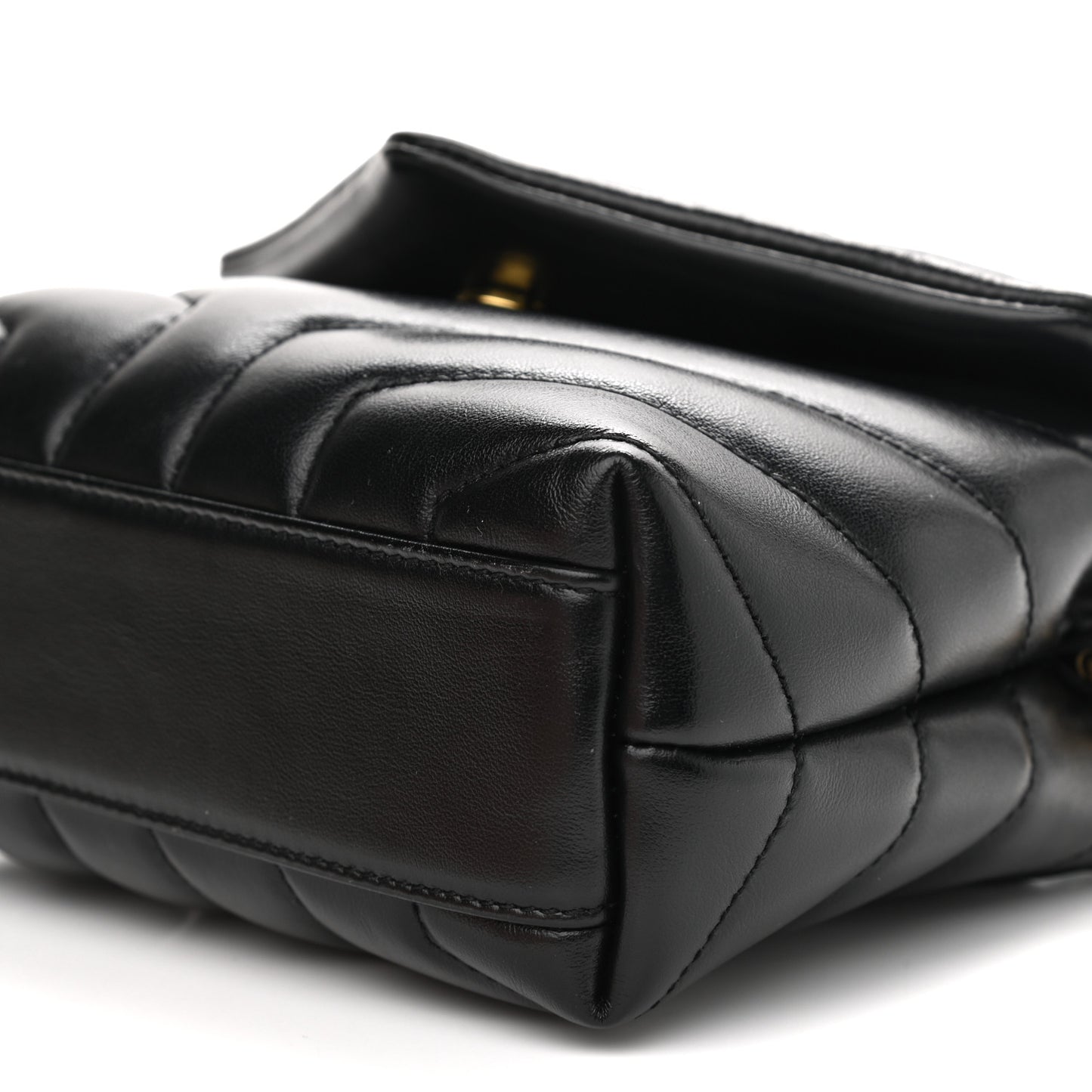 Calfskin Y Quilted Monogram Toy Loulou Crossbody Bag Black