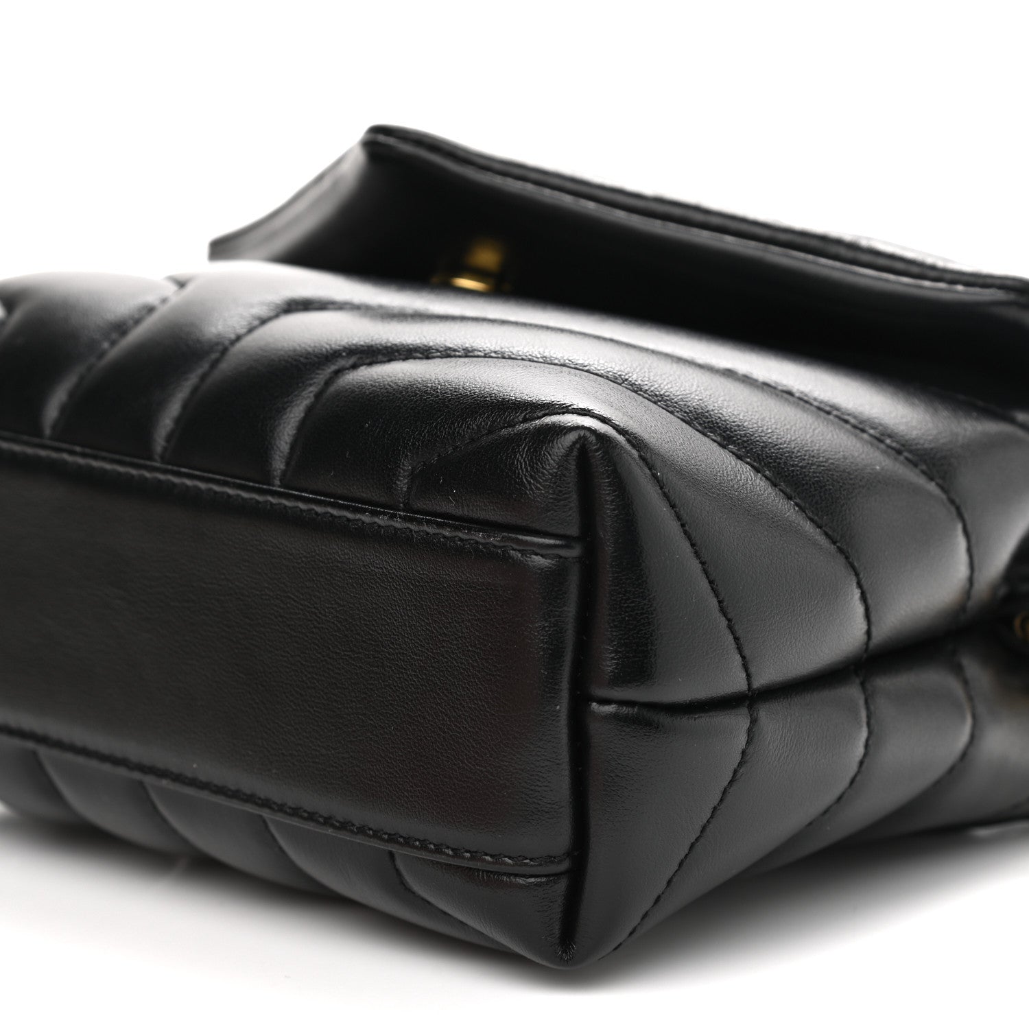 Saint Laurent Calfskin Y Quilted Monogram Toy Loulou Crossbody Bag Black 10 of 11