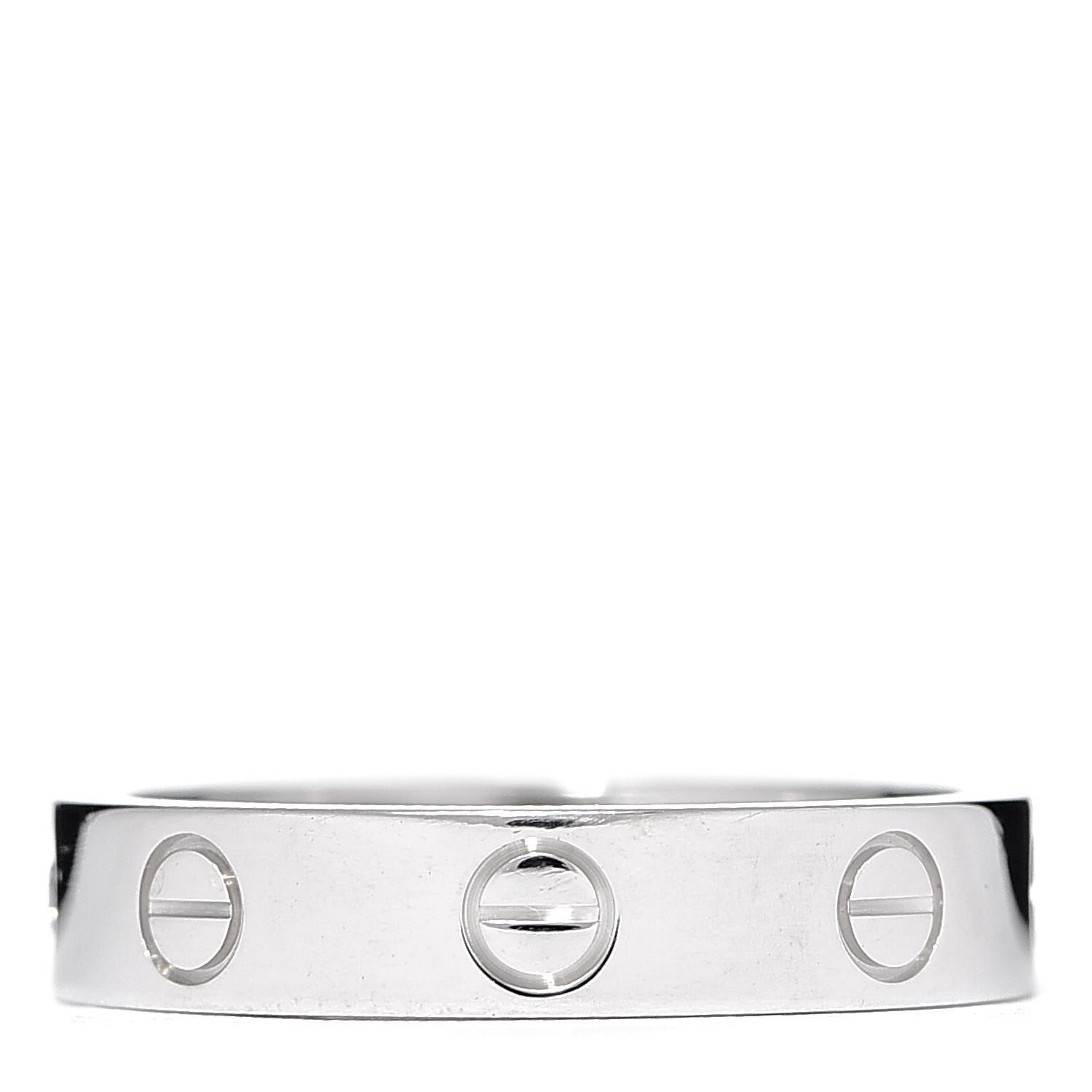 Cartier 18K White Gold Diamond 4mm LOVE Wedding Band Ring 51 5.75 3 of 4