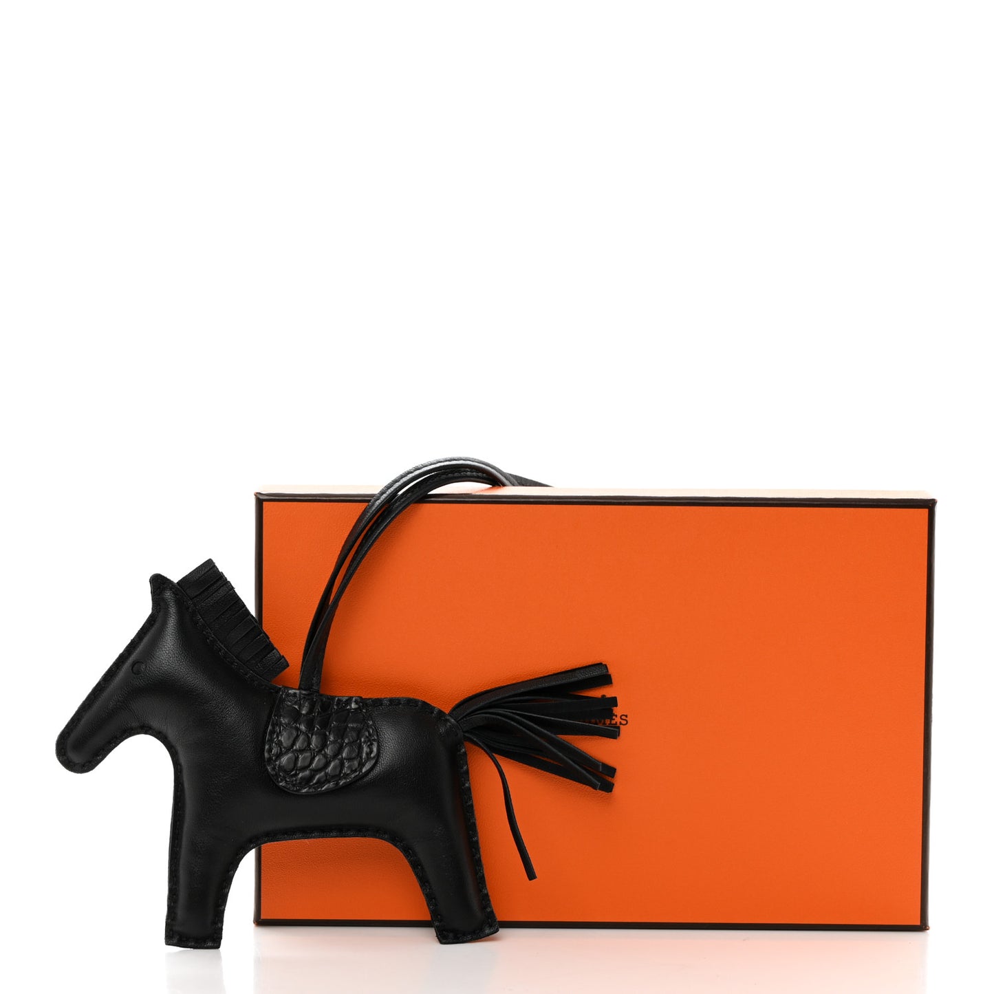 Milo Lambskin Matte Alligator Touch Grigri Rodeo Horse Bag Charm MM So Black