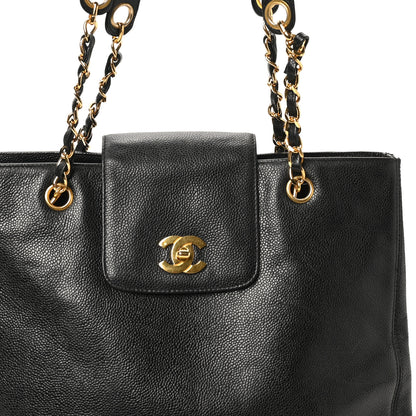 Chanel Caviar CC Shopper Tote Black 9 of 11