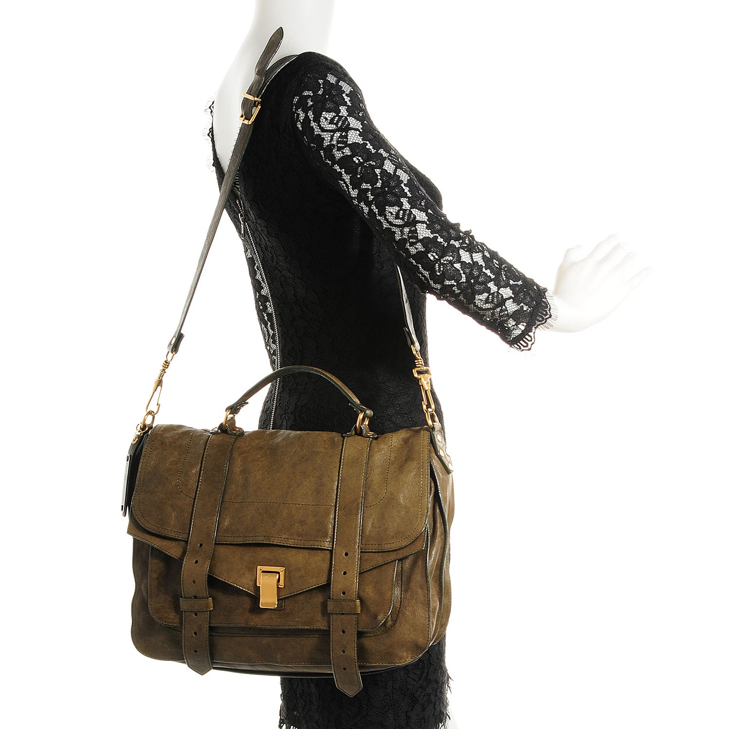 Lambskin PS1 Large Satchel Military