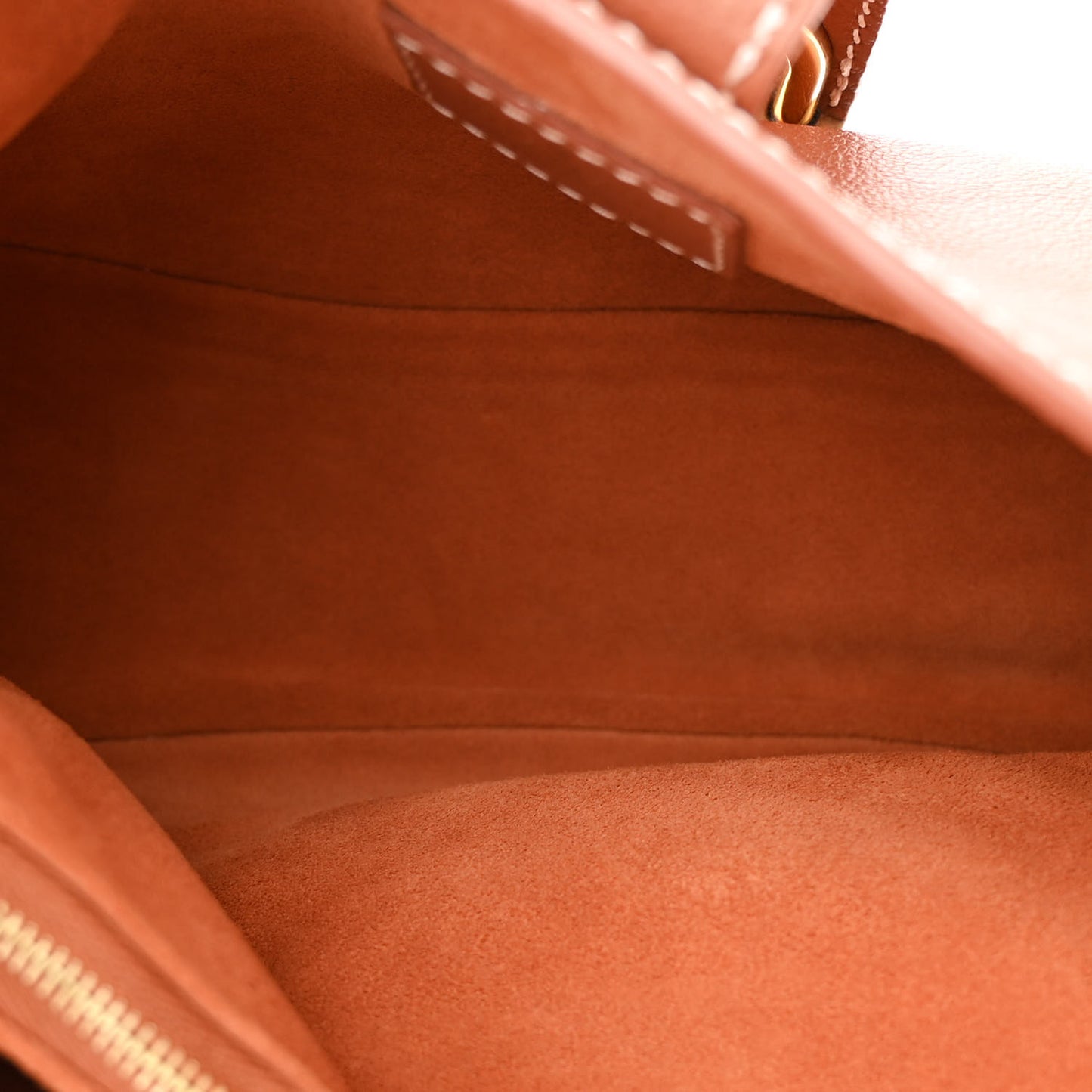 Grained Calfskin Low Key Shoulder Bag Cognac