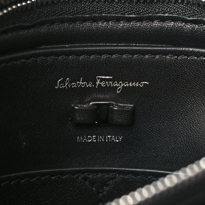 Salvatore Ferragamo Calfskin Studded Small Viva Bow Shoulder Bag Schwarz 7 of 9