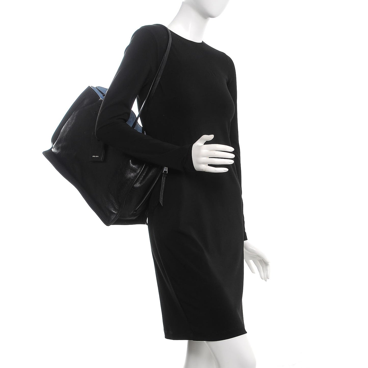 Glace Calf Etiquette Tote Black Astrale