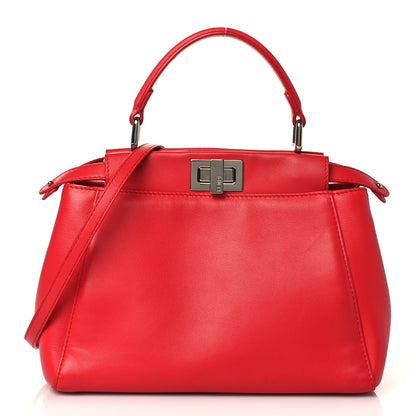 Fendi Nappa Mini Peekaboo Iconic Satchel Fiamma 1 of 9