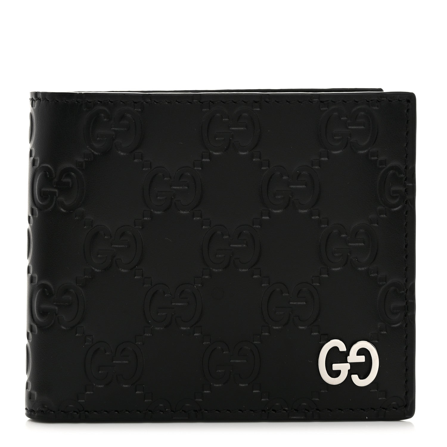 Gucci Guccissima Signature Dorian Bi-Fold Wallet Black 1 of 9