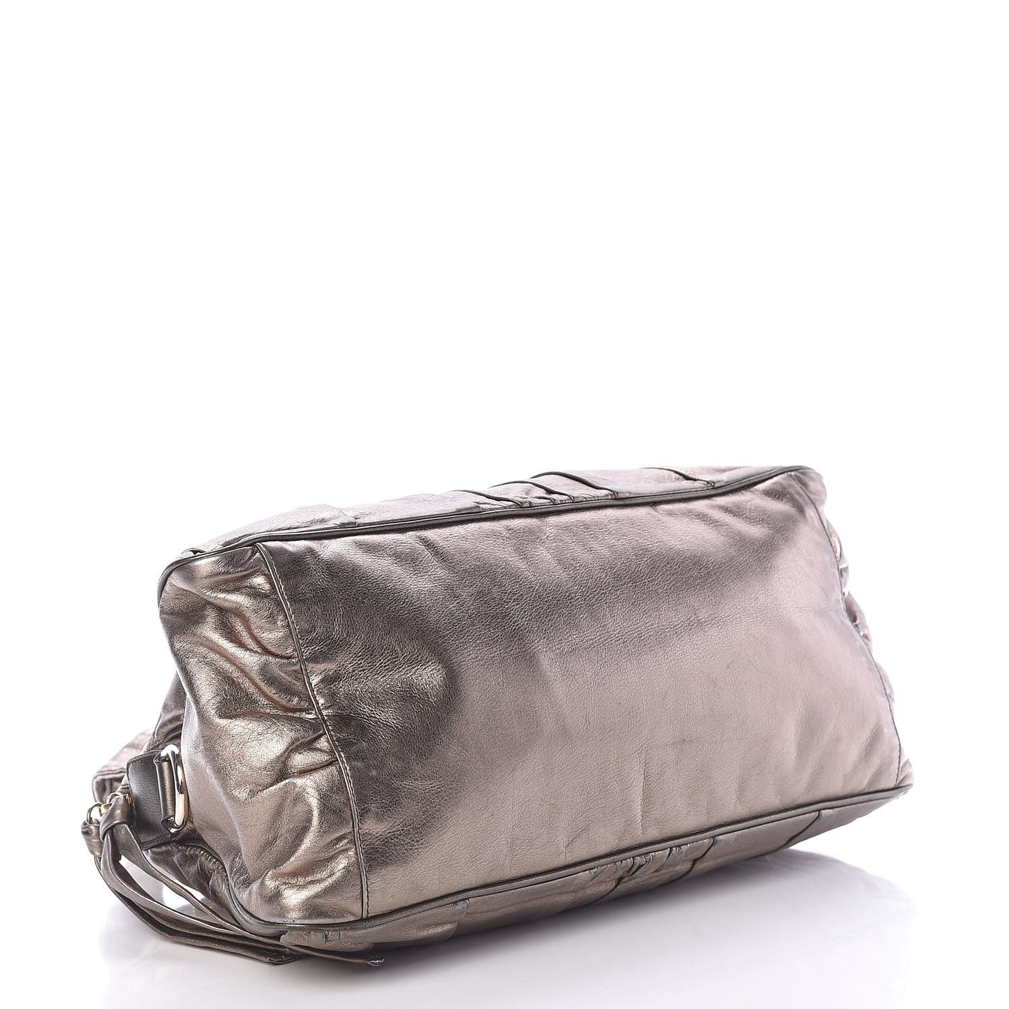 Metallic Calfskin Medium Hysteria Top Handle Bag Gold