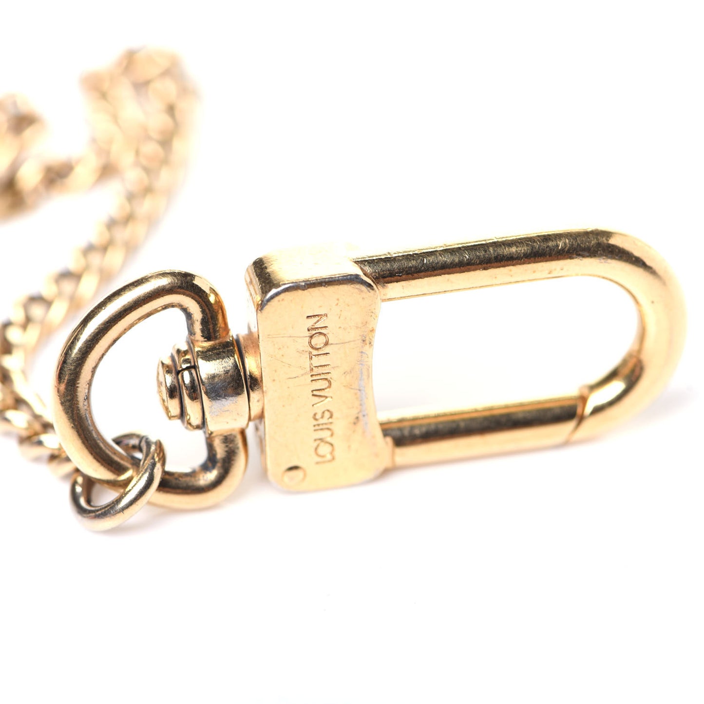 Metal Pochette Extender Key Ring Chain Gold