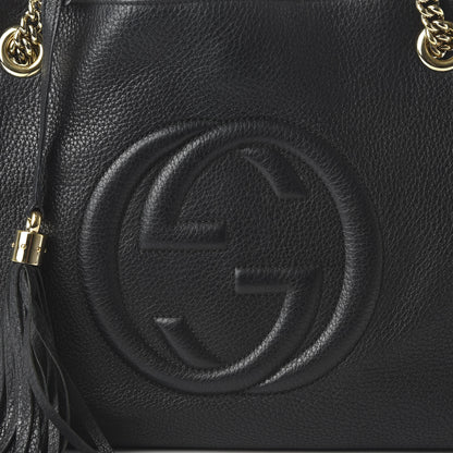 Gucci Pebbled Calfskin Medium Soho Chain Shoulder Bag Black 10 of 12