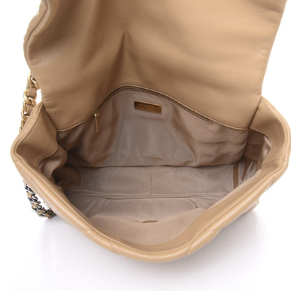 Chanel Lambskin Quilted Maxi 19 Flap Dark Beige 4 of 9