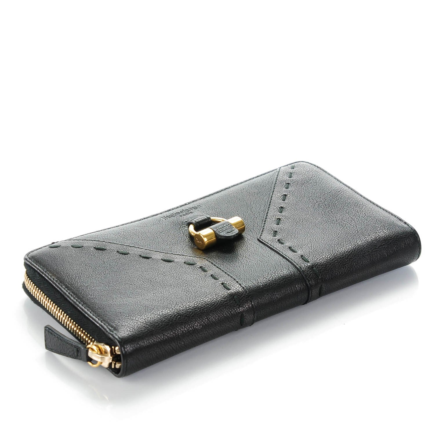 Saint Laurent Buffalo Muse Zip Around Wallet Black 4 of 8