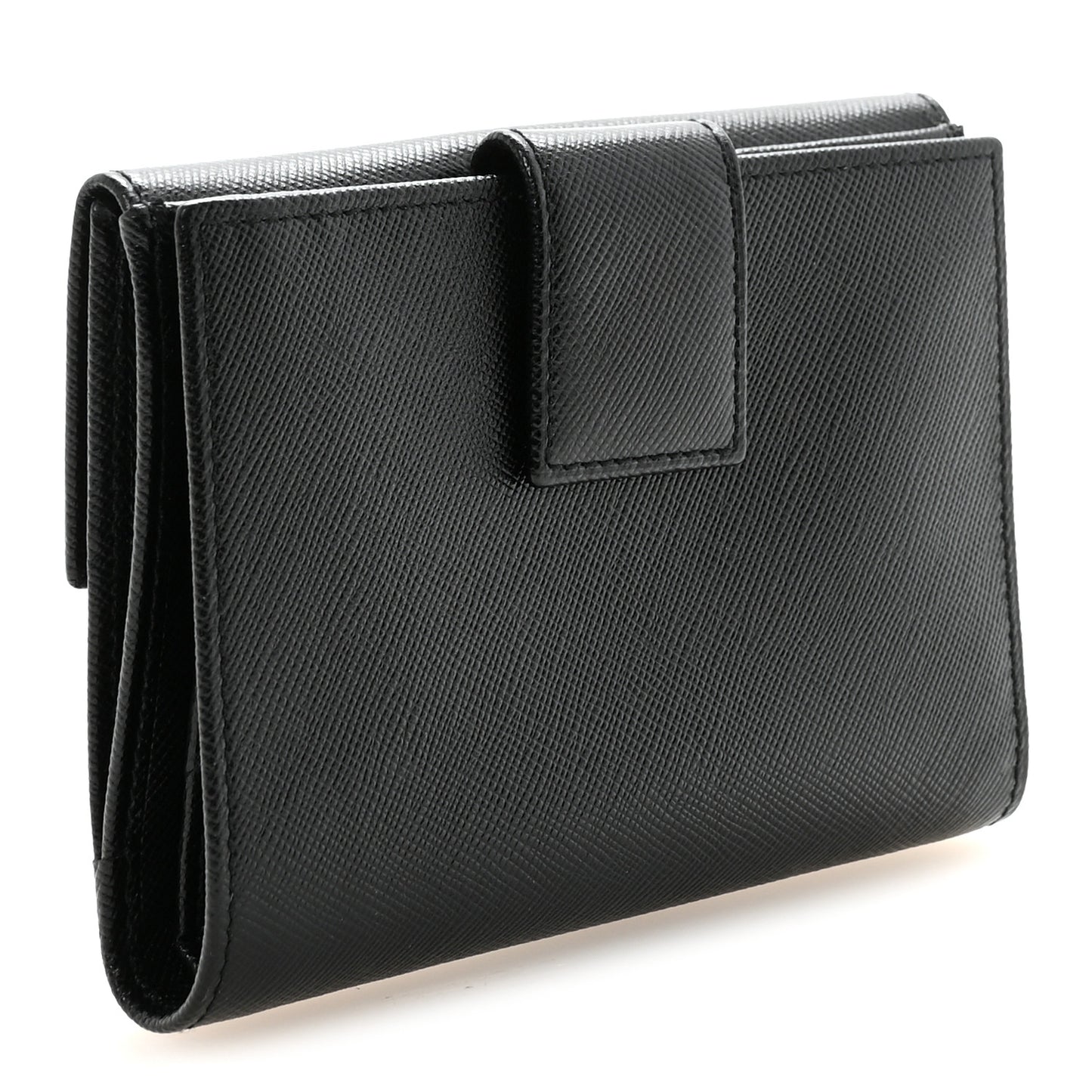 Saffiano Metal Compact Wallet Black