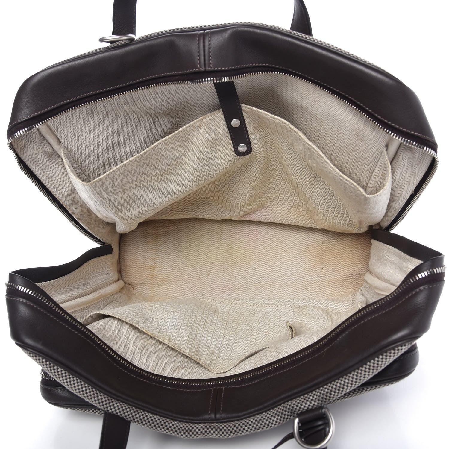 Hermes Toile Trousse Caleche Express Travel Chocolate 5 of 9