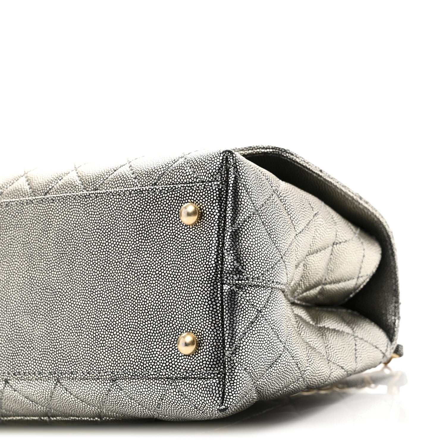 Chanel Metallic Caviar Quilted Small Coco Handle Flap Silver 10 of 10