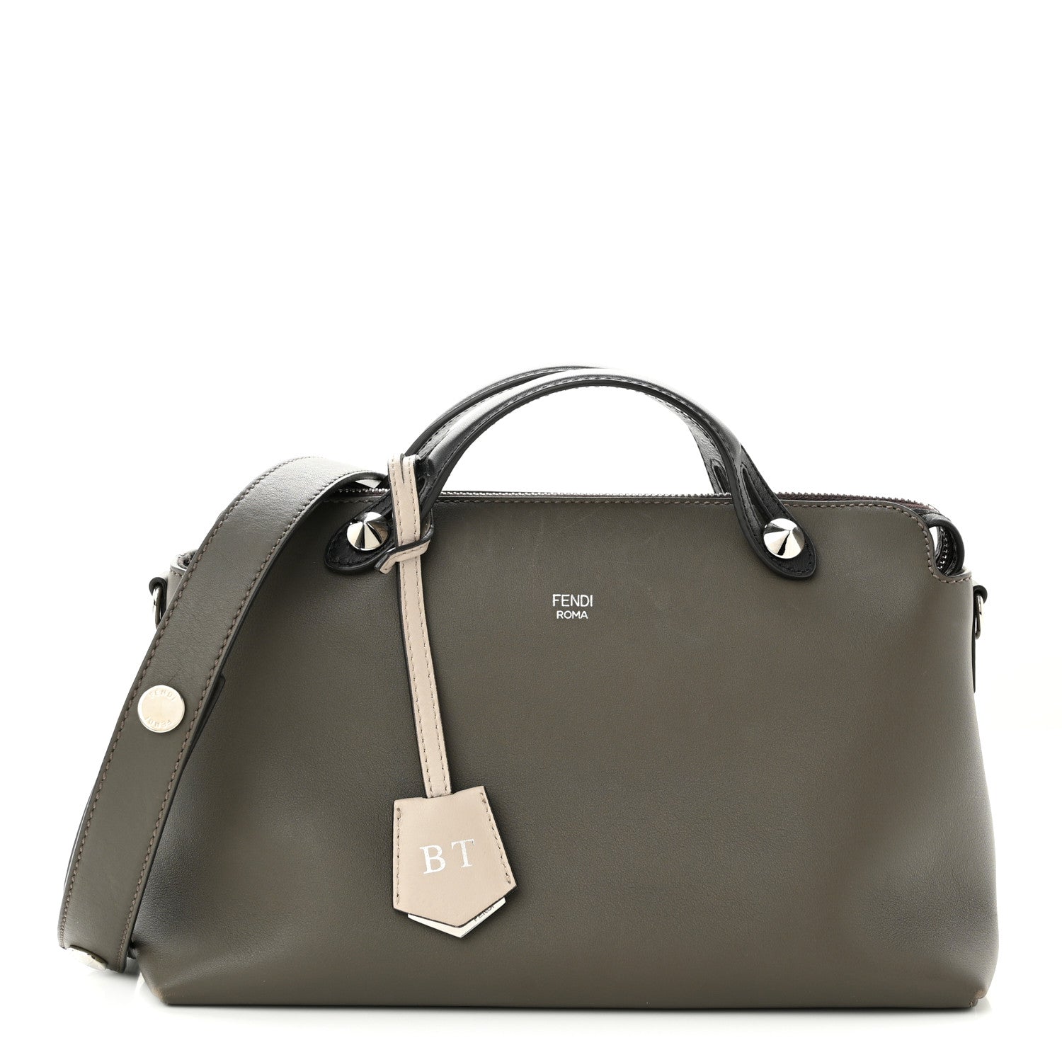 Fendi Vitello Dolce 4 Color Medium By The Way Boston Bag Carbone Grigio Polvere Multicolor 1 of 11