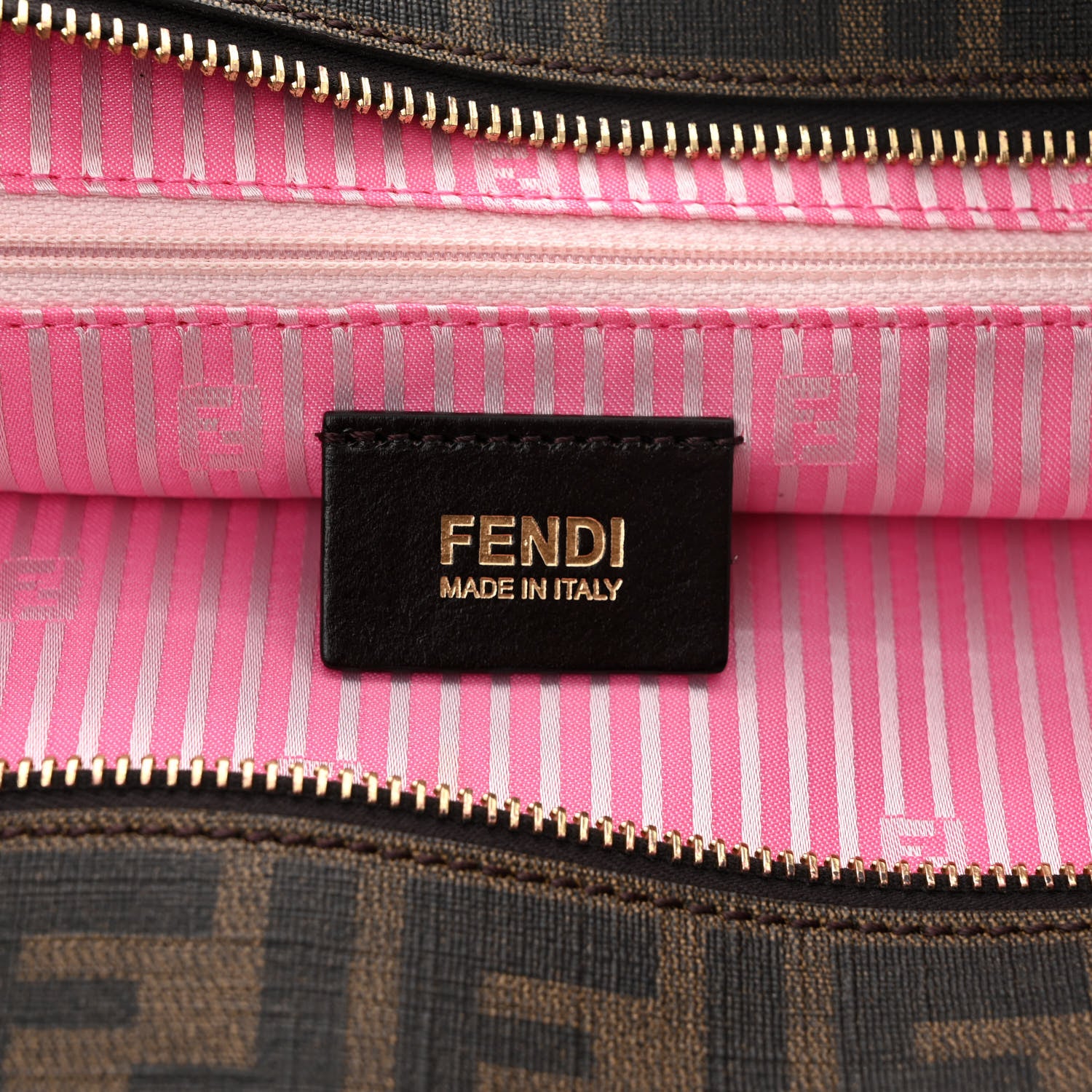 Fendi Zucca Spalmati Striped Large Roll Tote Tobacco Multicolor 6 of 14