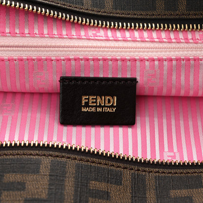 Fendi Zucca Spalmati Striped Large Roll Tote Tobacco Multicolor 6 of 14