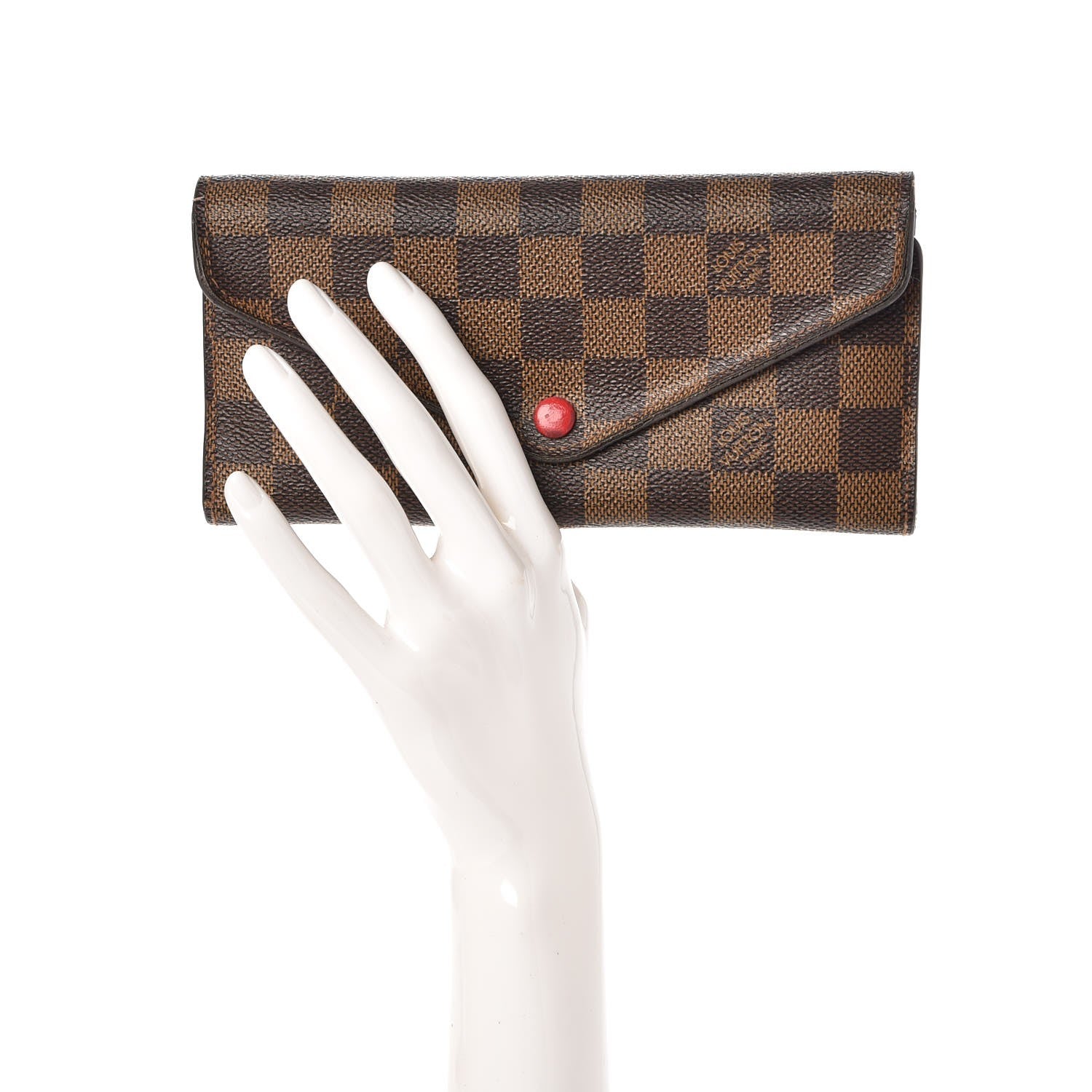 Louis Vuitton Damier Ebene Josephine Wallet Red 2 of 11