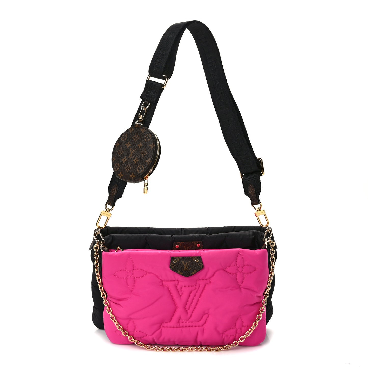 Econyl Monogram Pillow Maxi Multi Pochette Accessories Black Fuchsia