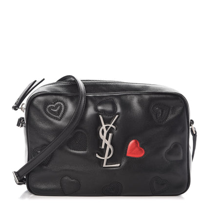 Saint Laurent Calfskin Heart Embossed Monogram Lou Camera Bag Black 1 of 8