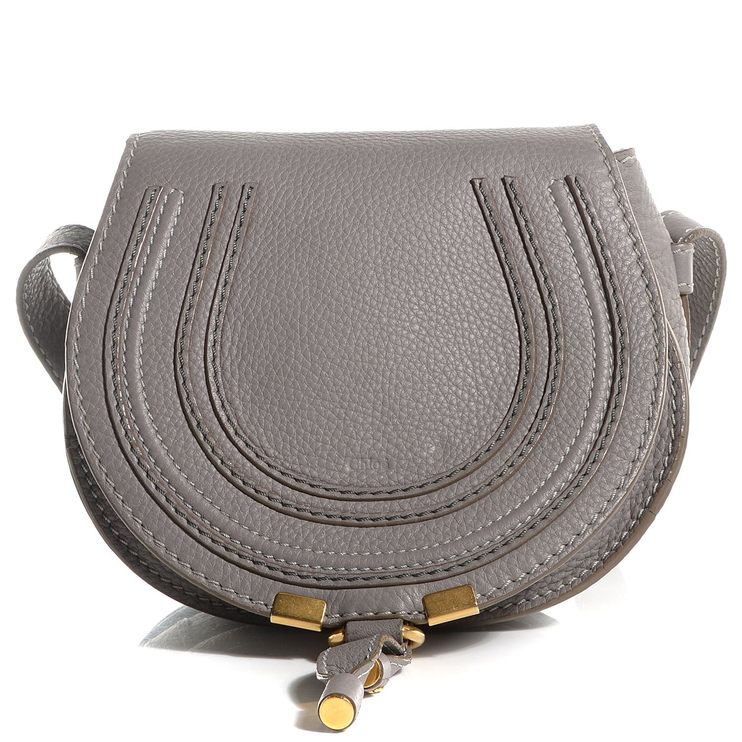 Chloe Calfskin Mini Marcie Round Crossbody Bag Cashmere Grey 1 of 10