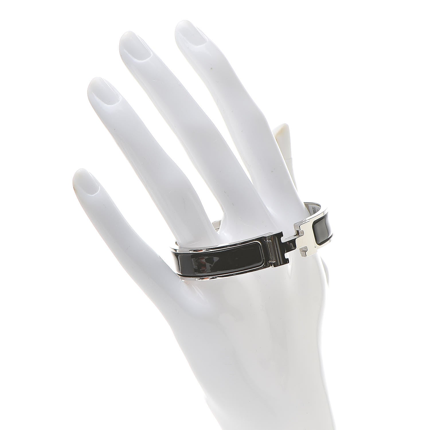 Hermes Enamel Narrow Clic Clac H Bracelet Black 2 of 6