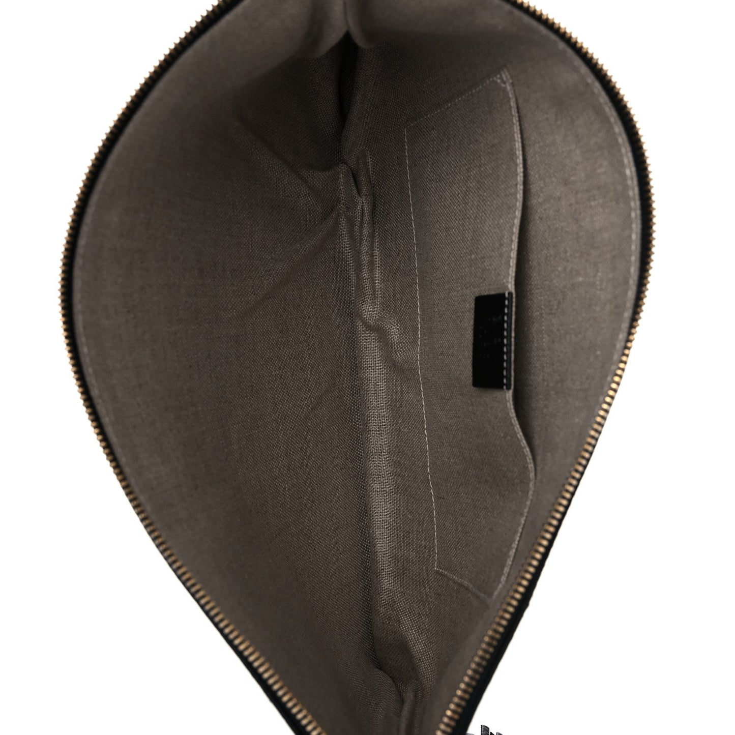 Pebbled Calfskin Large Bamboo Clutch Black