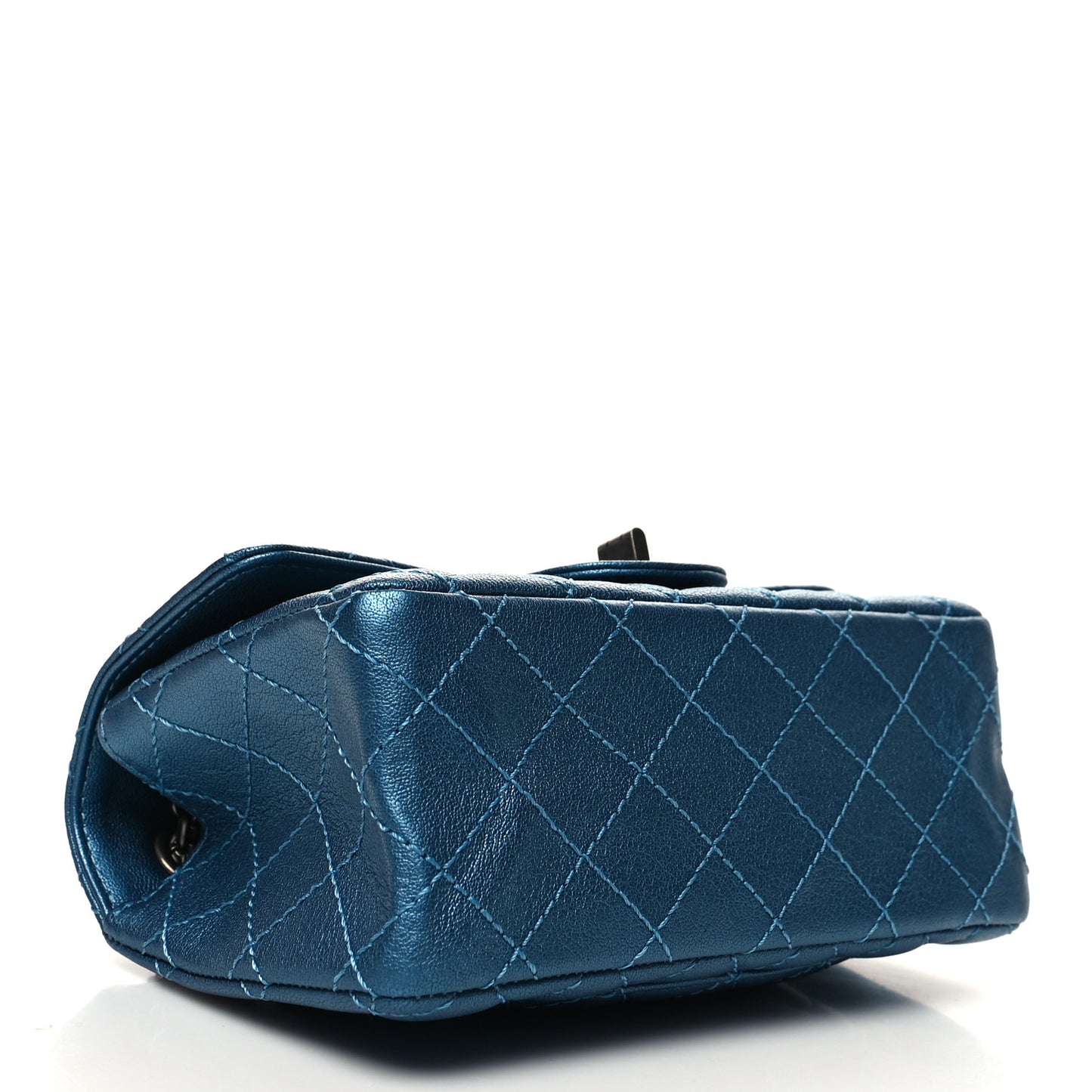 Metallic Sheepskin Quilted 2.55 Reissue Mini Flap Blue