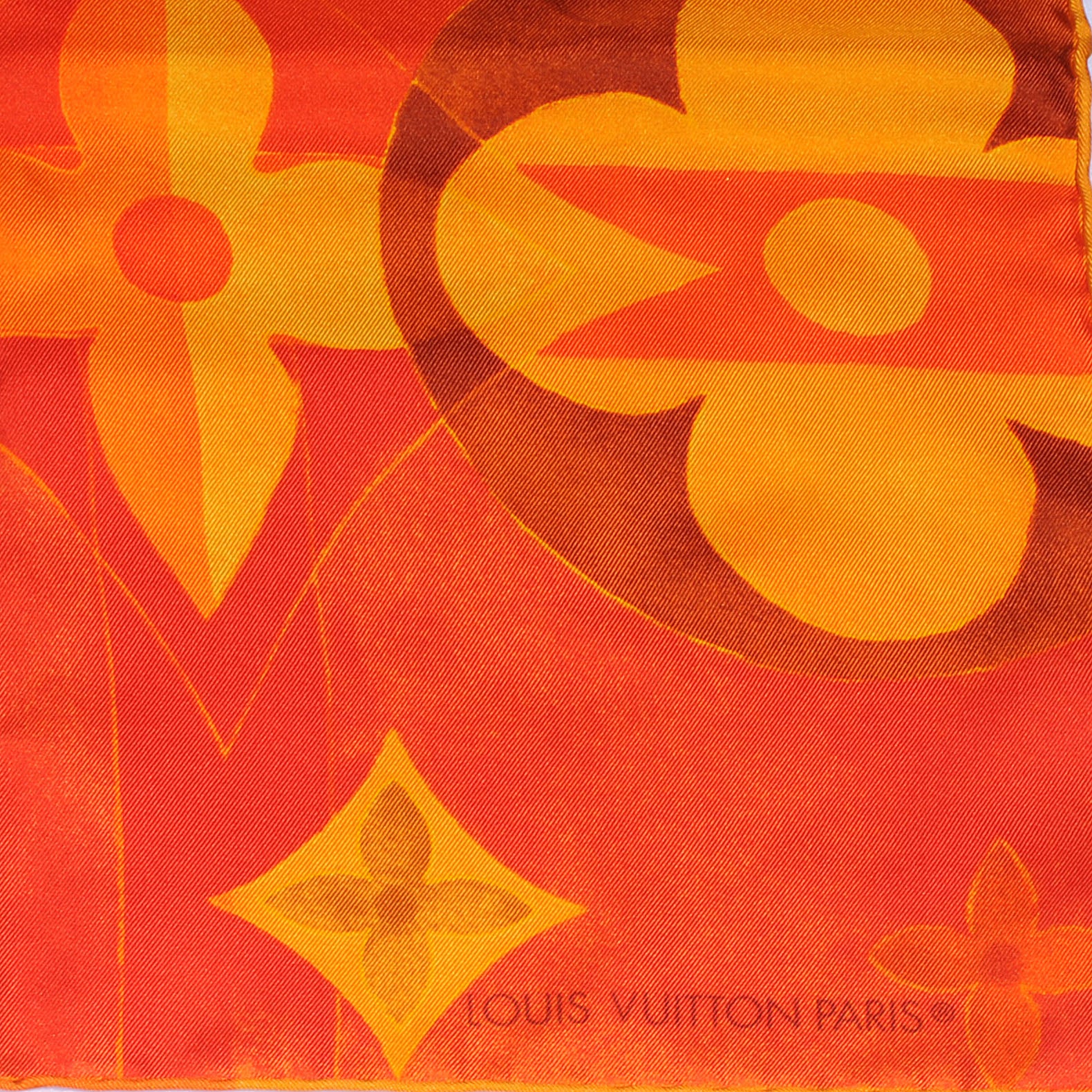 Louis Vuitton Silk Monographic Carre Scarf Orange 3 of 5