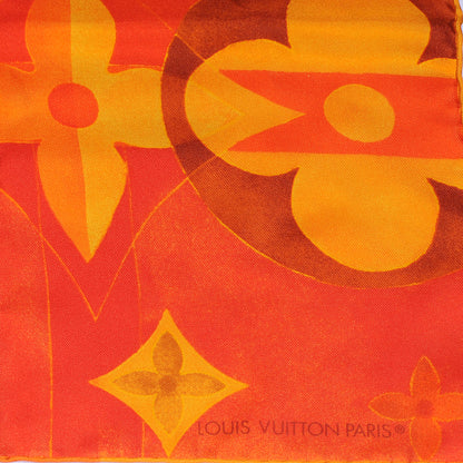 Louis Vuitton Silk Monographic Carre Scarf Orange 3 of 5