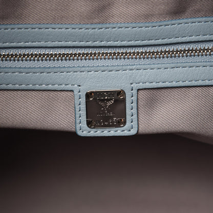 MCM Grained Calfskin Monogram Medium Klara Hobo Sky Blue 8 of 8