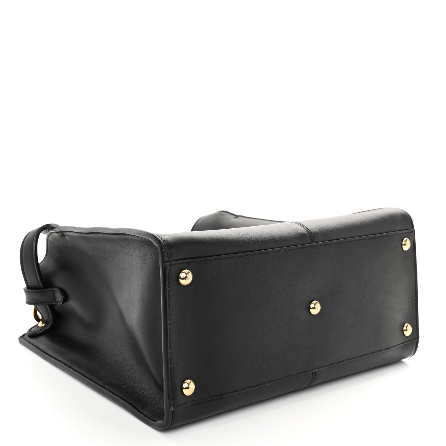 Fendi Vitello Seta Glazed Fabric FF 1974 Medium Peekaboo X-Lite Black Fragola 4 of 12