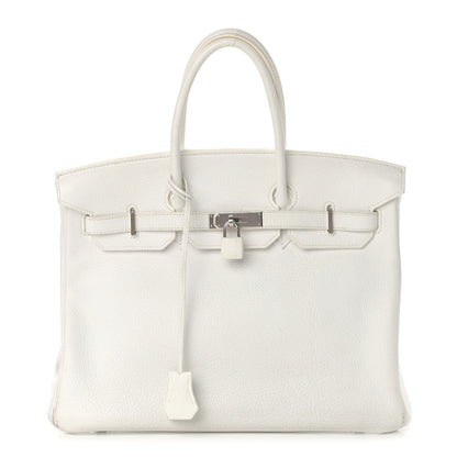 Hermes Taurillon Clemence Birkin 35 White 1 of 21