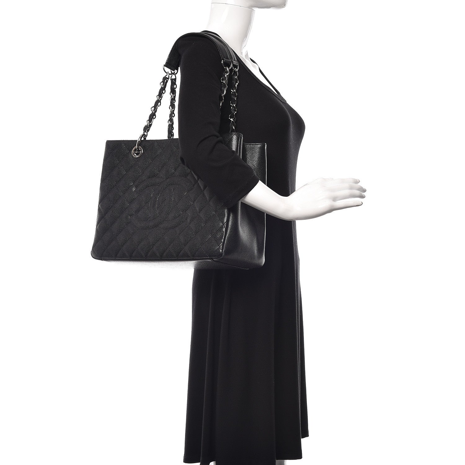 Chanel Caviar Quilted Grand Shopping Tote GST Black 2 of 13