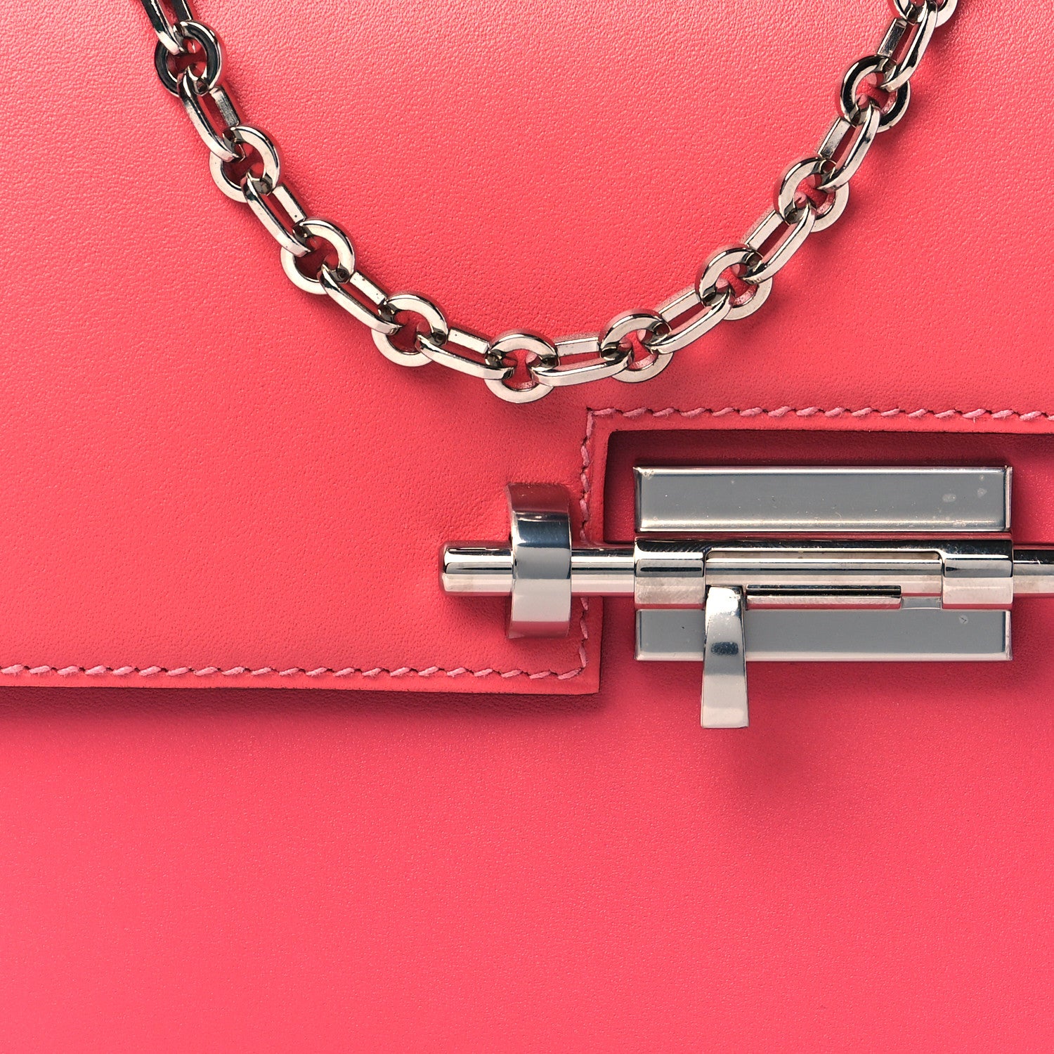 Hermes Tadelakt Mini Verrou Chaine Bag Rose Lipstick 7 of 9