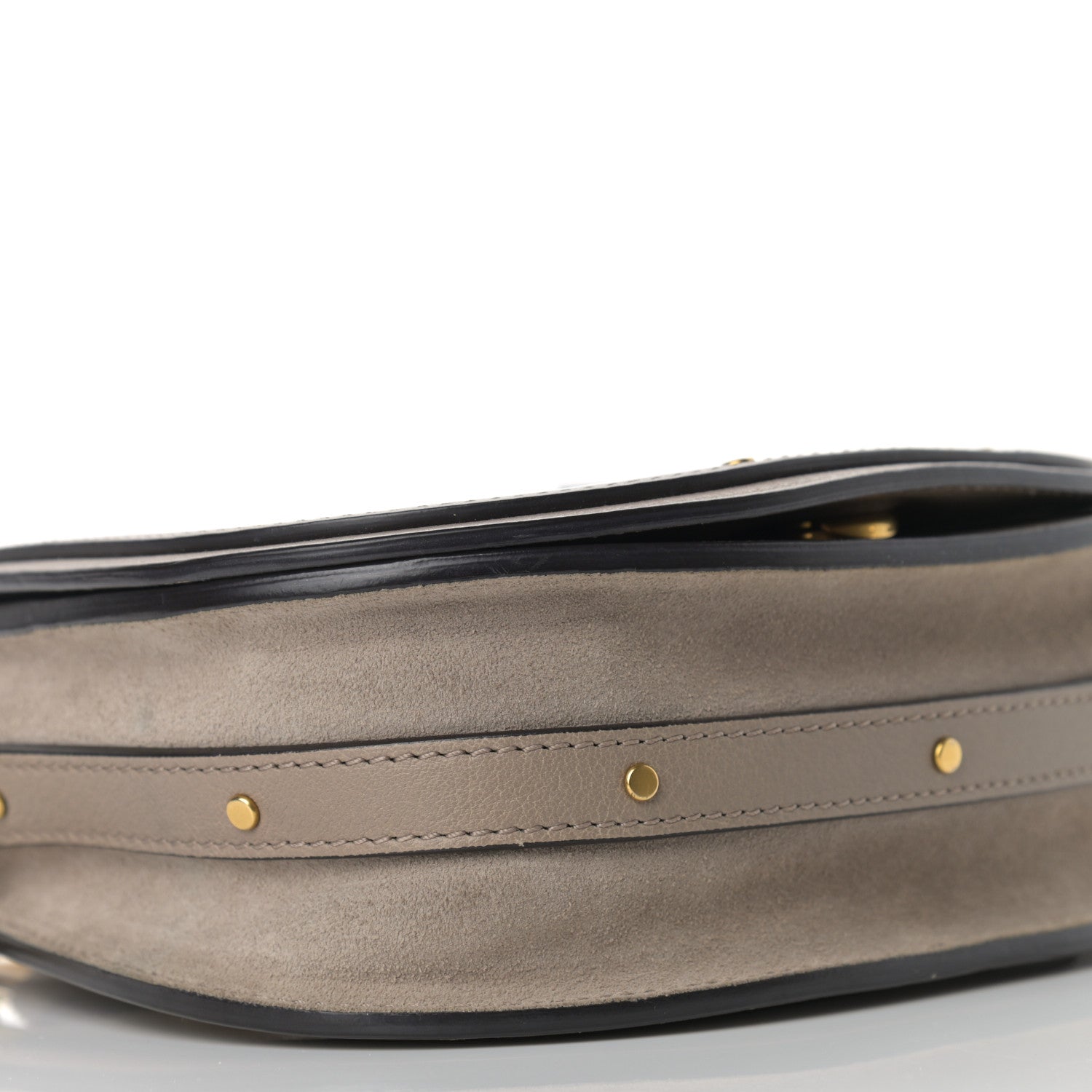 Chloe Calfskin Suede Small Nile Bracelet Bag Motty Grey 8 of 16