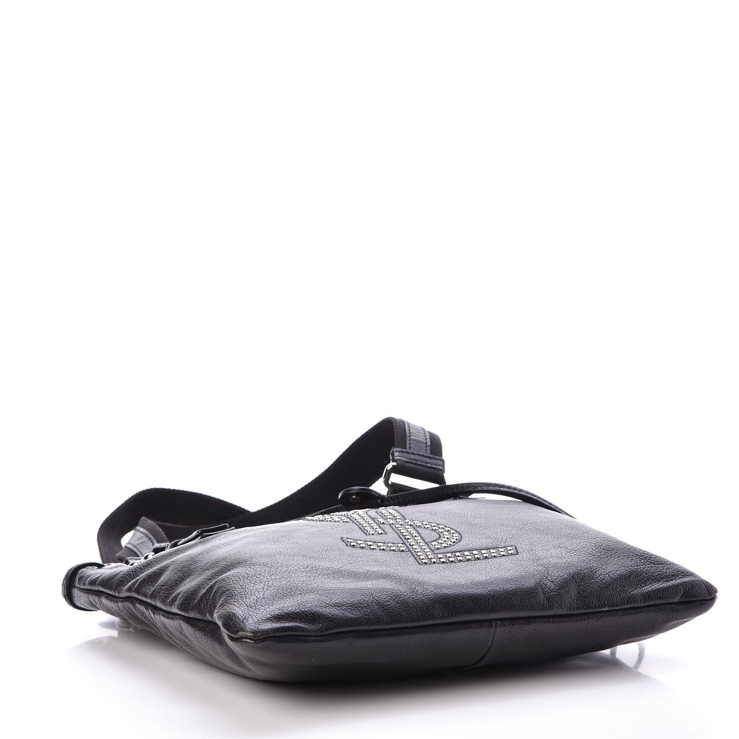 Saint Laurent Calfskin Studded Kahala Sac Black 4 of 9