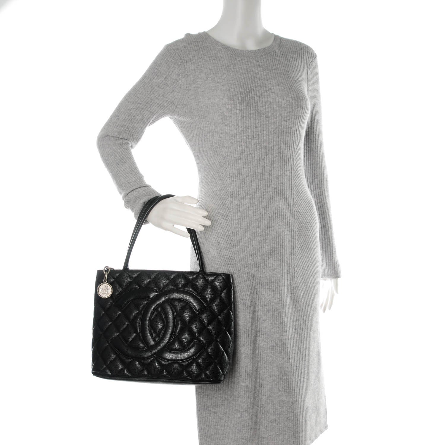 Chanel Caviar Quilted Medallion Tote Black 2 of 7
