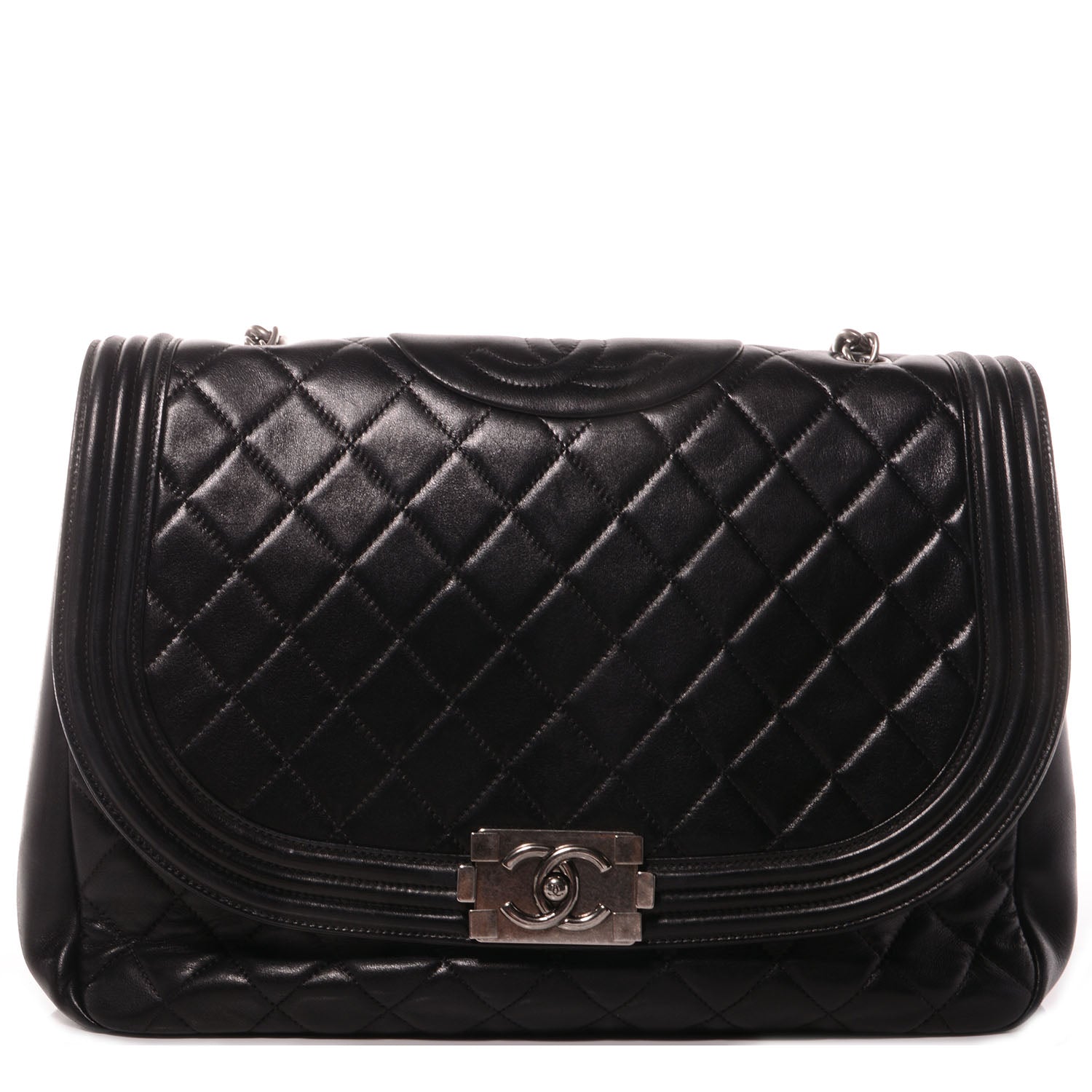 Chanel Lambskin Quilted Large Antik Boy Flap Black 1 of 8