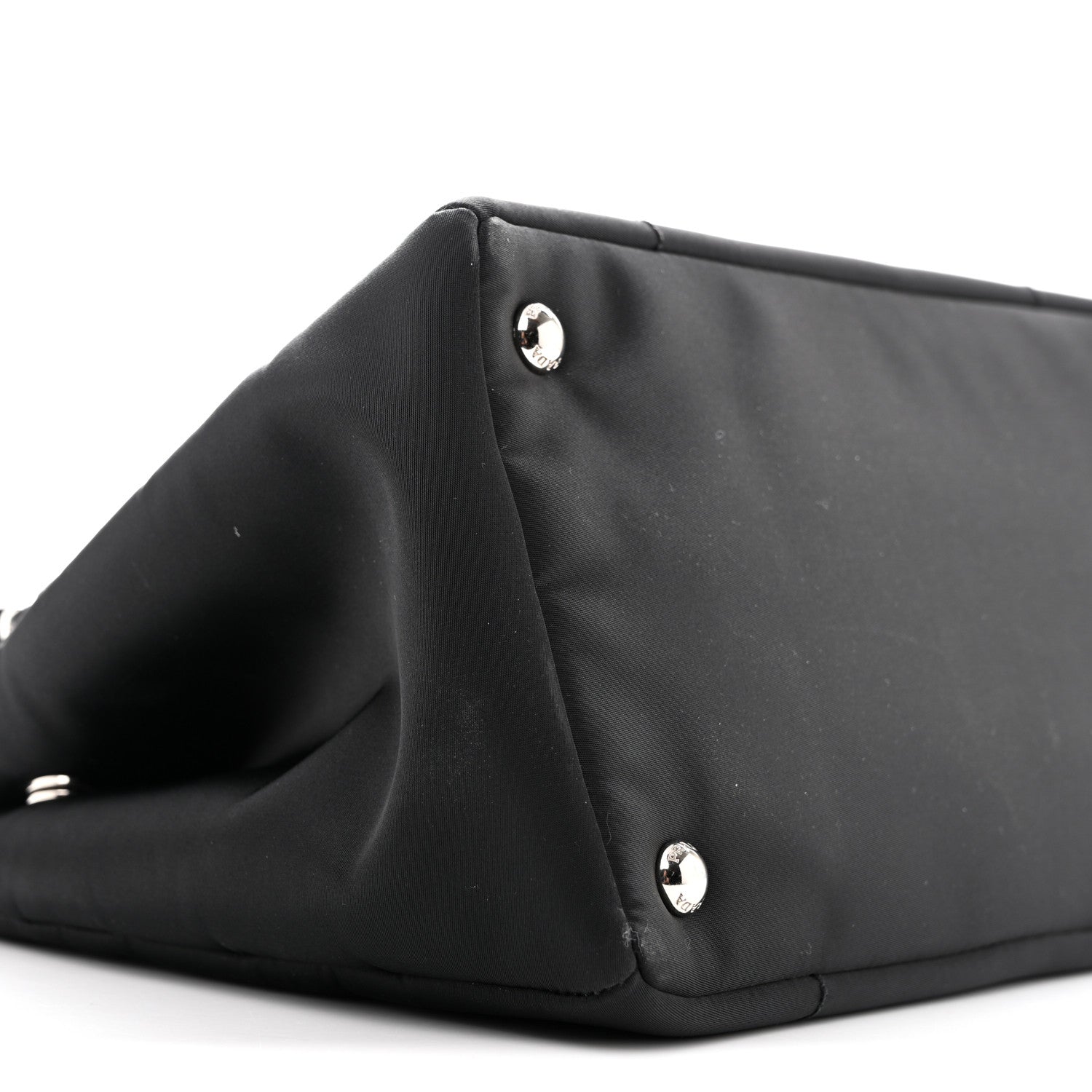 Prada Tessuto Nylon Nappa Zip Pocket Chain Tote Black 8 of 12