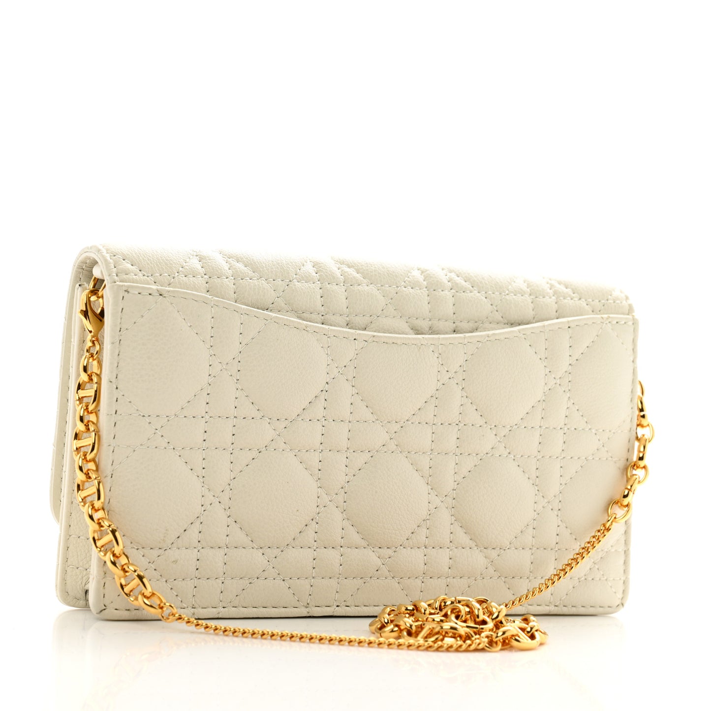 Supple Calfskin Caro Pouch with Chain Latte